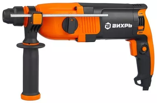 Перфоратор ВИХРЬ П-800К , сетевой, SDS-Plus, 800Вт, 3.2 Дж, 1100 об/мин, 5200 уд/мин, кейс, 3кг (72/3/6) боковая рукоятка, ограничитель глубины сверления, кейс