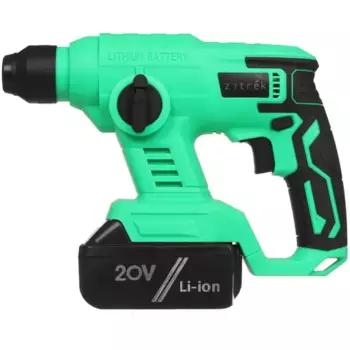 Перфоратор Zitrek Destroyer 20В, аккумуляторный, SDS-Plus, 1.5 Дж, 1200 об/мин, 3000 уд/мин, 20V, 4 А·ч, Li-Ion, один акб, пластиковый кейс, 1.75кг (063-4068)