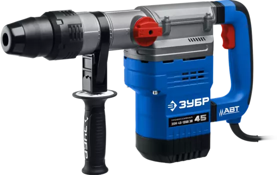 Перфоратор ЗУБР Профессионал ЗПМ-45-1350 ЭВ, сетевой, SDS-Max, 1.35 кВт, 12.5 Дж, 410 об/мин, 3600 уд/мин, пластиковый кейс, 7.6 кг (ЗПМ-45-1350 ЭВ)