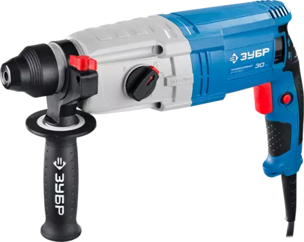 Перфоратор ЗУБР ЗП-30-900 К, сетевой, SDS-Plus, 900Вт, 3.3 Дж, 1000 об/мин, 5500 уд/мин, кейс, 3.7кг