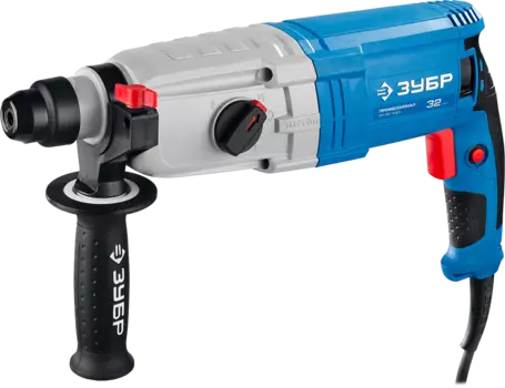 Перфоратор ЗУБР ЗП-32-1100 К, сетевой, SDS-Plus, 1100Вт, 3.4 Дж, 920 об/мин, 5100 уд/мин, кейс, 3.9кг