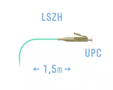 Пигтейл SNR, LC/UPC, многомодовый, OM4, одинарный, 1.5 м, LSZH, бирюзовый (pigtail LC/UPC MM4 1.5 m)