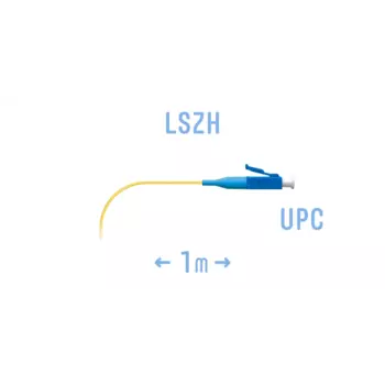 Пигтейл SNR, LC/UPC, одномодовый, 9/125, G.652.D, одинарный, 1м, желтый (pigtail LC/UPC SM 1m)