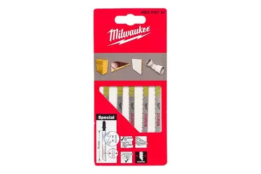 Пильное полотно Milwaukee Curve, криволинейный рез, дерево, ламинат, пластик, 5 шт. (4932430143)