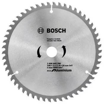 Пильный диск BOSCH Eco Aluminium, 19 см x 2 см по алюминию, чистый рез, 54T, 1 шт. (2608644390)