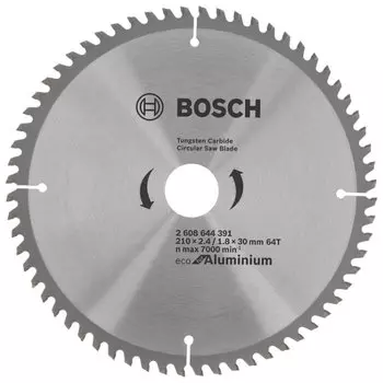 Пильный диск BOSCH Eco Aluminium, ⌀210мм x 30мм по алюминию, чистый, 64T, 1шт. (2608644391)