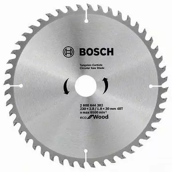 Пильный диск BOSCH Eco Wood, ⌀230мм x 30мм по дереву, чистый, 48Т, 1шт. (2608644382)