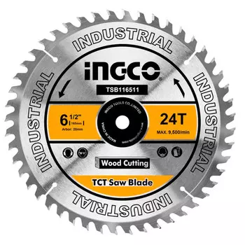 Пильный диск INGCO, 16.5 см x 2 см по дереву, быстрый, 24T, 1 шт. (TSB116511)