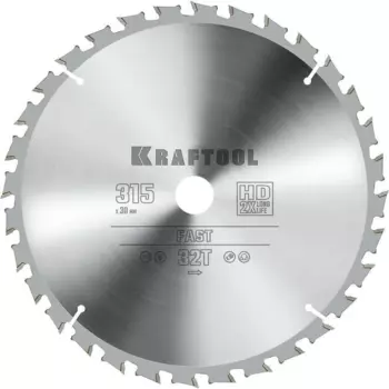 Пильный диск Kraftool Fast, 315 мм x 30 мм по дереву, быстрый рез, 32T, 1 шт. (36950-315-30)