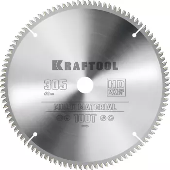 Пильный диск Kraftool Multi Material, 305 мм x 30 мм по алюминию, идеальный рез, 100T, 1 шт. (36953-305-30)