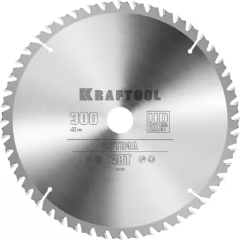Пильный диск Kraftool Optima, 300 мм x 32 мм по дереву, оптимальный рез, 48Т, 1 шт. (36951-300-32)