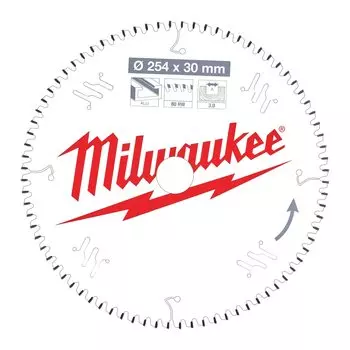 Пильный диск Milwaukee, 254 мм x 30 мм по металлу/пластику, чистый/точный рез, 80T, 1 шт. (4932471318)