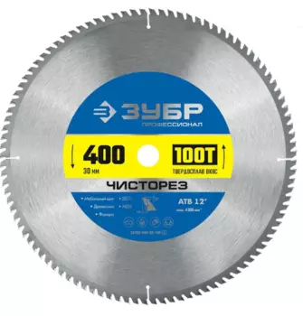 Пильный диск ЗУБР Чисторез, 400 мм x 30 мм по дереву, 100T, 1 шт. (36905-400-30-100_z01)