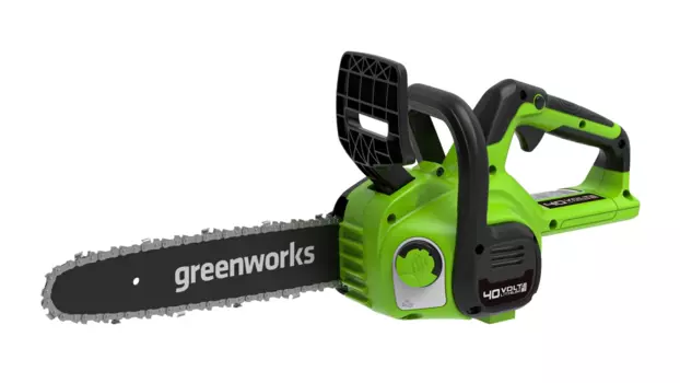 Пила цепная Greenworks G40CS30IIK2, шина 30 см, шаг 3/8 дюйма, аккумуляторная, 40 В, 2 А·ч, Li-Ion, 2.7 кг, АКБ+З/У (2007807UA)