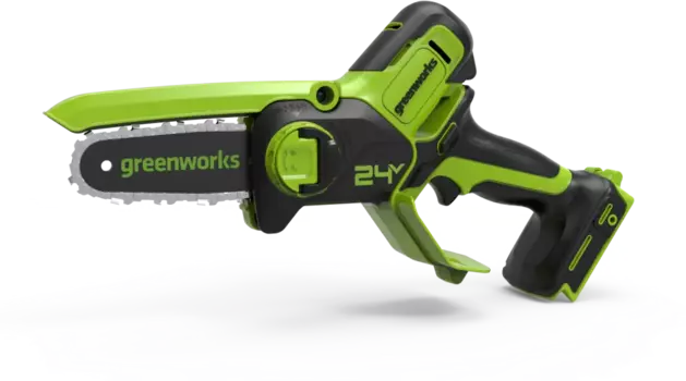 Пила цепная Greenworks GD24CSMNX, 400 Вт, бесщеточный, шина 15 см, шаг 1/4 дюйма, аккумуляторная, 24 В, Li-Ion, 1.9 кг, без АКБ и ЗУ (2008707)