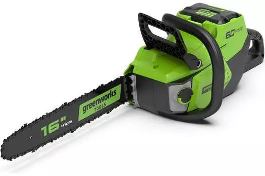 Пила цепная Greenworks GD60CS40, шина 40см, шаг 3/8 дюйма, аккумуляторная, 60В, Li-Ion, 4.2кг, без АКБ и ЗУ (2006907)