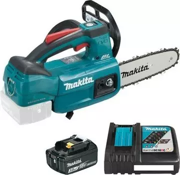 Пила цепная Makita DUC204RF, бесщеточный, шина 20 см, шаг 3/8 дюйма, аккумуляторная, 18 В, 3 А·ч, Li-Ion, 2.8 кг, АКБ+З/У (DUC204RF)