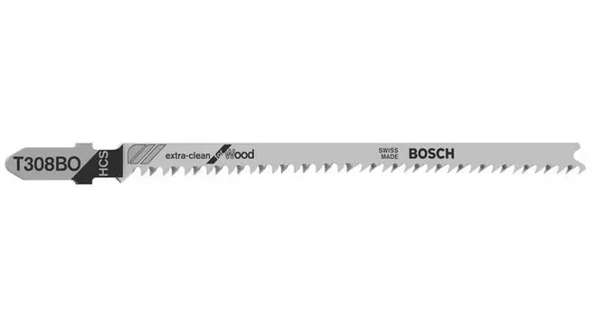 Пилка для лобзика Bosch T308BO L117мм, криволинейный, чистый рез, для мягкой древесины, 5шт. (2608663868)