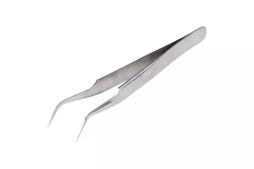Пинцет Rexant, изогнутый, узкий, серебристый (12-0378)