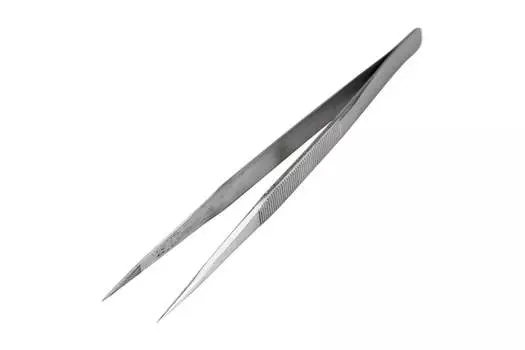 Пинцет Rexant, прямой, серебристый (12-0381)