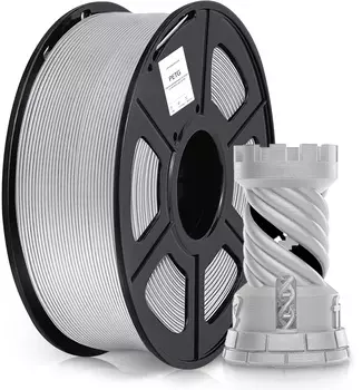 Пластик Cactus CS-3D-PETG-1KG-SILVER, PETG, 1.75 мм x 316 м, серебристый для 3D принтера (CS-3D-PETG-1KG-SILVER)