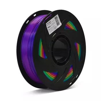 Пластик CROWN CM-FILPLAST013PkBY, PLA Silk, 1.75 мм x 330 м, розовый/синий/флуоресцентный желтый для 3D принтера (CM000003733)