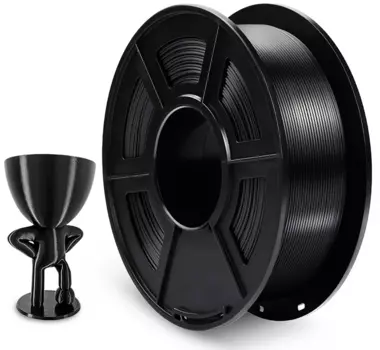 Пластик NV Print Silk, PLA+, 1.75 мм x 330 м, черный для 3D принтера (NV-3D-SILK-PLA-P-BLACK)