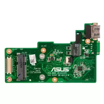 Плата портов и контроллера LAN Asus 69N0HZB10B02-01 для Asus U43JC, U43SD, U43SW, U43F (775750)