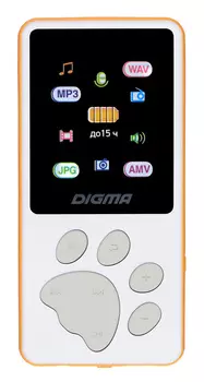 Плеер Digma S4 8Gb, белый/оранжевый (S4WO)