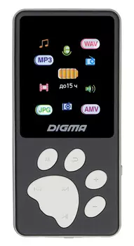 Плеер Digma S4 8Gb, черный/серый (S4BG)