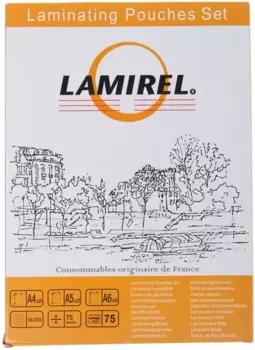 Пленка для ламинирования Lamirel 75 мкм, А4/А5/А6*25шт, 75 шт., глянцевая (LA-78787)