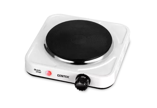 Плита компактная электрическая Centek CT-1506, эмалированная, 1000Вт, конфорок - 1шт., белый