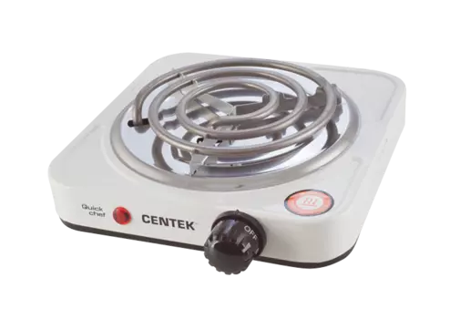 Плита компактная электрическая Centek CT-1508 , эмалированная, 1000Вт, конфорок - 1шт., белый ( CT-1508 )