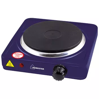 Плита компактная электрическая HomeStar HS-1102, чугун, 1 кВт, конфорок - 1 шт., синий (008749)