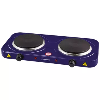 Плита компактная электрическая HomeStar HS-1104, чугун, 2 кВт, конфорок - 2 шт., синий (008751)