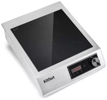 Плита компактная электрическая Kitfort КТ-142, стеклокерамика, индукционная, 3500Вт, конфорок - 1шт., серебристый