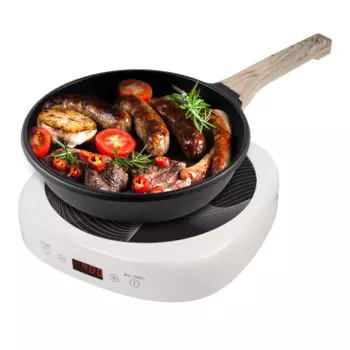 Плита компактная электрическая VLK Palermo 7728, стеклокерамика, индукционная, 2 кВт, конфорок - 1 шт., белый ( 90151)