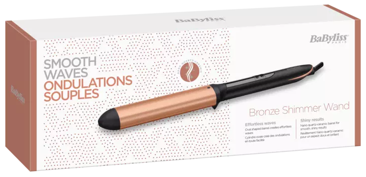 Плойка Babyliss C456E, 210°C, 45 Вт, нано-кварц-керамик покрытие, режимов: 6, 2.5 м, черный/бронзовый (C456E)