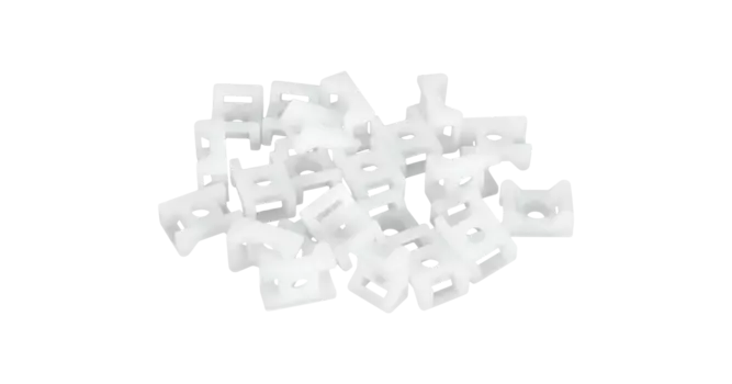 Площадка для крепления стяжек Nikomax (основание), 1.6 см x 22 мм, 100 шт., с крепежным отверстием 6,8мм под шуруп, белый (NMC-TMS68-WT-100)