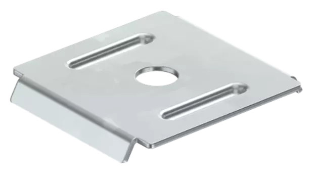 Площадка фиксаторная для подвеса лотков на шпильке IEK CLW10-CR для кабельных лотков, 54ммx10ммx52мм, сталь, белый (CLW10-CR)