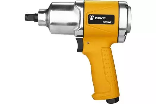 Пневмогайковерт Deko DKPIW01, 1/2", 6.22 атм, 600 нм, 204л/мин, 7000 об/мин (018-1121)