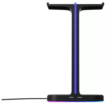 Подставка для гарнитуры GMNG HSS-300 универсальная, 6 режимов подсветки с возможность её отключения.Динамическая подсветка основания и статическая подсветка колонны.USB-HUB на 2 порта. Возможность размещения двух гарнитур одновременно, черный