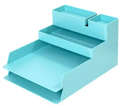 Подставка-органайзер Deli, 5 отделений, пластик, синий (ENS001blue)