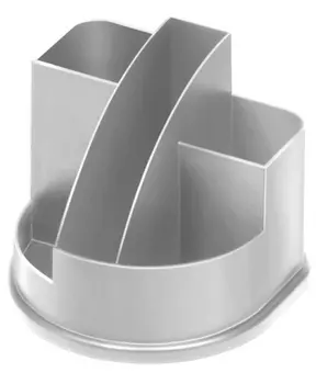 Подставка-органайзер Стамм Авангард, 5 отделений, пластик, серый (ОР51)