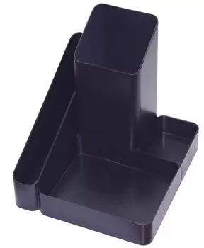 Подставка-органайзер Стамм Имидж, 4 отделения, пластик, черный (ОР31)