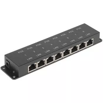 PoE-инжектор Osnovo MIDSPAN-8/P, passive PoE, до 100, 100 Мбит/с, 240 Вт (Без блока питания) (MIDSPAN-8/P)