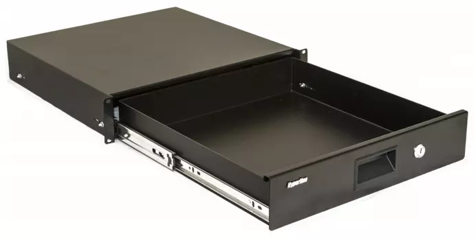 Полка для документов выдвижная Hyperline глубина 46 см до 15 кг 2U черная, TDR3-2U-460-RAL9004 (TDR3-2U-460-RAL9004)