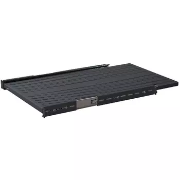 Полка консольная выдвижная TLK глубина 80 см до 15 кг черный, TLK-SHFC-800R-BK для шкафов и стоек глубиной 1000мм (TLK-SHFC-800R-BK)