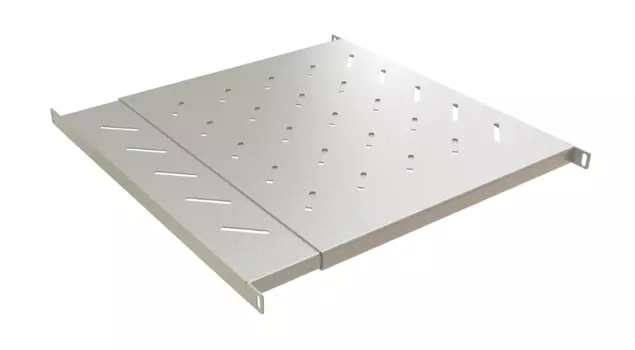 Полка раздвижная Hyperline глубина 40.5 см-70 см до 60 кг 0.5U серая, TSD3L-0.5U-405/700-RAL7035 для установки в шкафы глубиной 600-800 мм (TSD3L-0.5U-405/700-RAL7035)