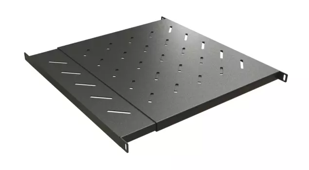 Полка раздвижная Hyperline глубина 40.5 см-70 см до 60 кг 0.5U черная, TSD3L-0.5U-405/700-RAL9005 для установки в шкафы глубиной 600-800 мм (TSD3L-0.5U-405/700-RAL9005)